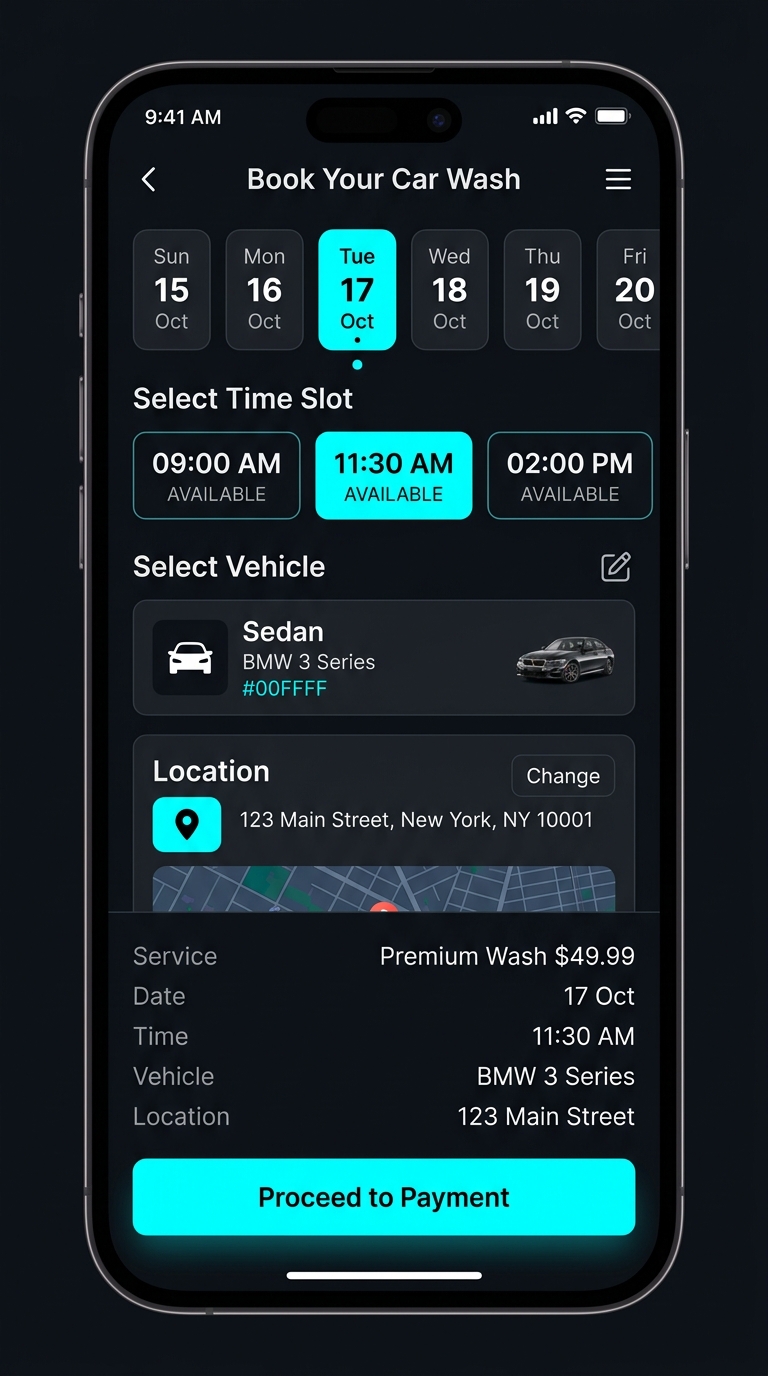 App Booking Screen